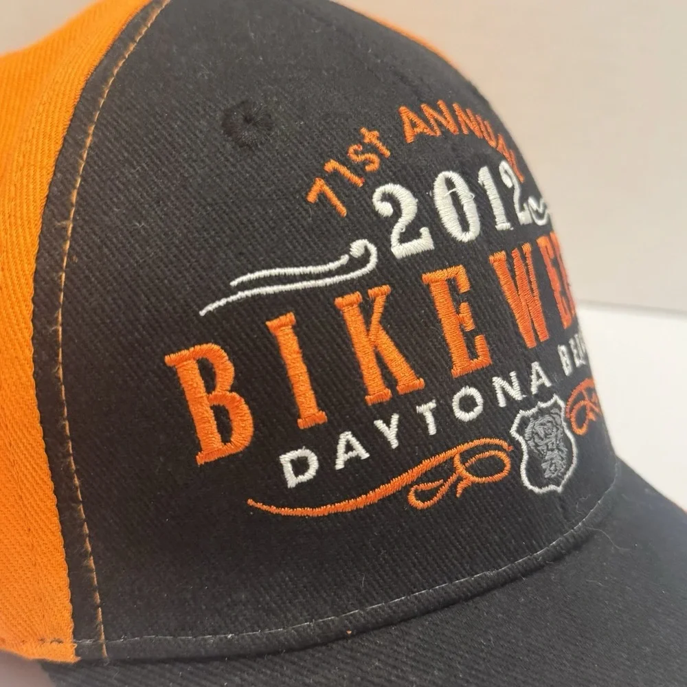 71st Annual Bike Week Daytona Beach 2012 Men Brown Orange Adj‎ Strapback Cap Hat